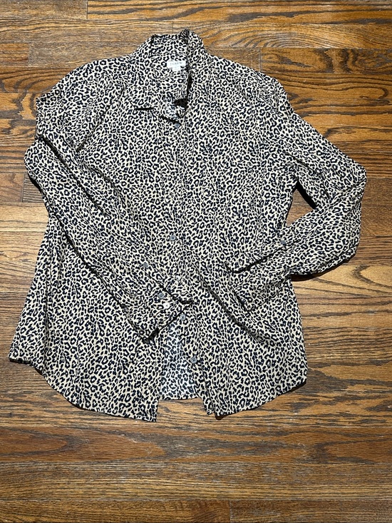 J. Crew Tops - J. Crew Leopard Print Button-Down Shirt in Tan and Black